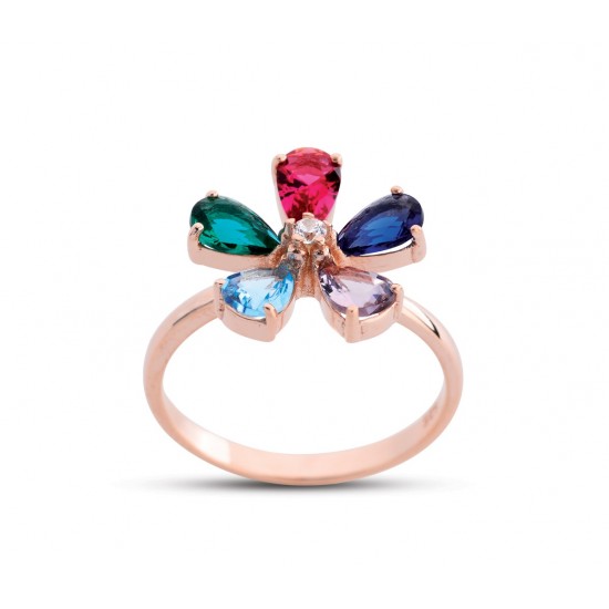 Papatya Model Rose Gümüş Yüzük GMS218