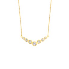 Su Yolu Altın Rengi Gümüş Kolye  GMS97