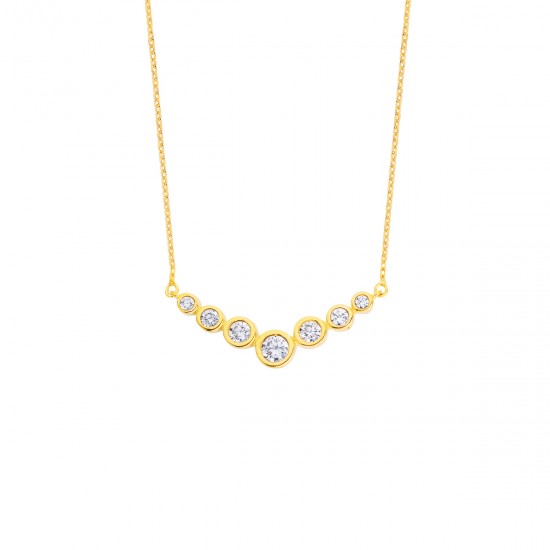 Su Yolu Altın Rengi Gümüş Kolye GMS97 Su Yolu Altın Rengi Gümüş Kolye GMS97