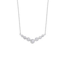 Su Yolu Beyaz Renk Gümüş Kolye  GMS98