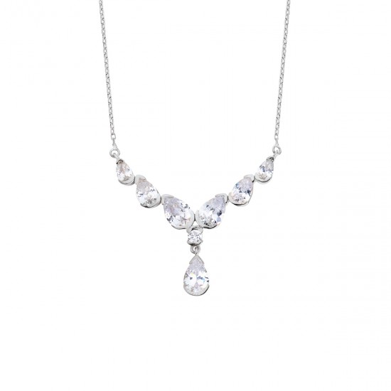 Damla Beyaz Renk Gümüş Kolye GMS116 Damla Beyaz Renk Gümüş Kolye GMS116