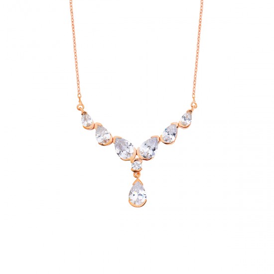 Damla Rose Renk Gümüş Kolye GMS117 Damla Rose Renk Gümüş Kolye GMS117