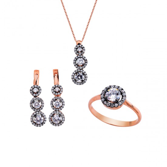 Yuvarlak Tria Anturaj Gümüş Set GMS166 Yuvarlak Tria Anturaj Gümüş Set GMS166