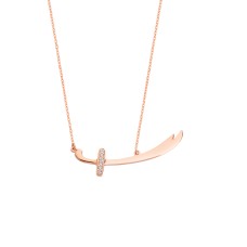 Zulfikar Rose Rengi Gümüş Kolye GMS127