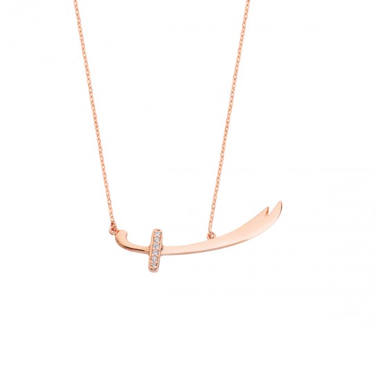 Zulfikar Rose Rengi Gümüş Kolye GMS127