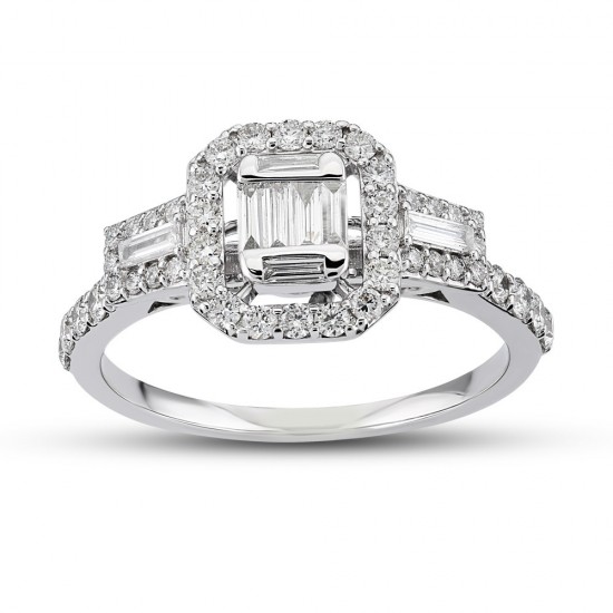 0.63 Ct Baget Pırlanta Yüzük B12