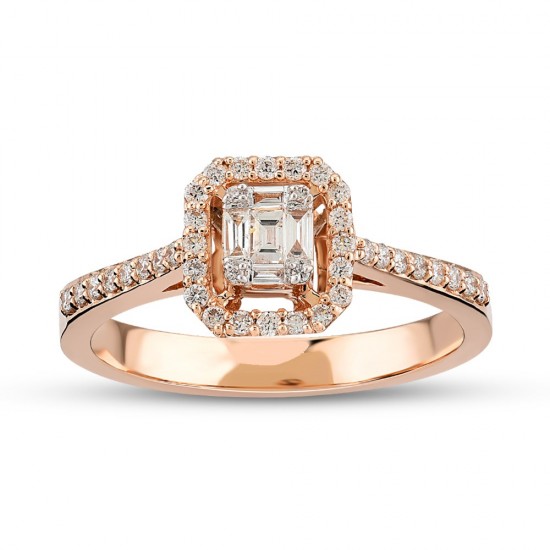 0.32 Ct Baget Pırlanta Yüzük B18