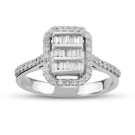 0.42 Ct Baget Pırlanta Yüzük B4