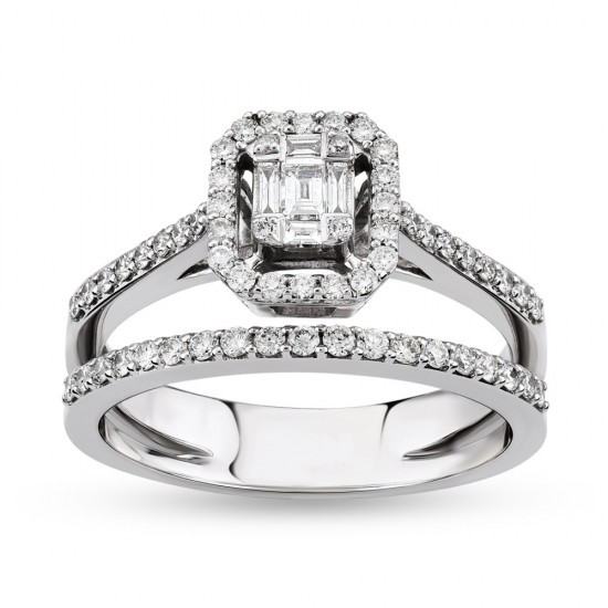0.50 Ct Baget Pırlanta Yüzük B6