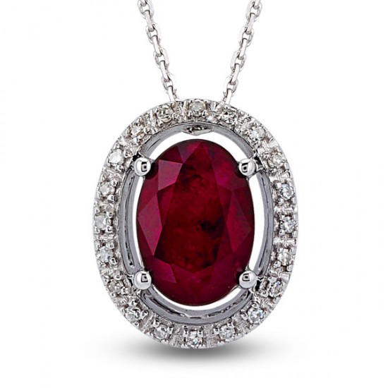 1.03 Ct Pırlanta Yakut Kolye RTKL12