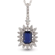 1.32 Ct Pırlanta Safir Kolye RTKL14