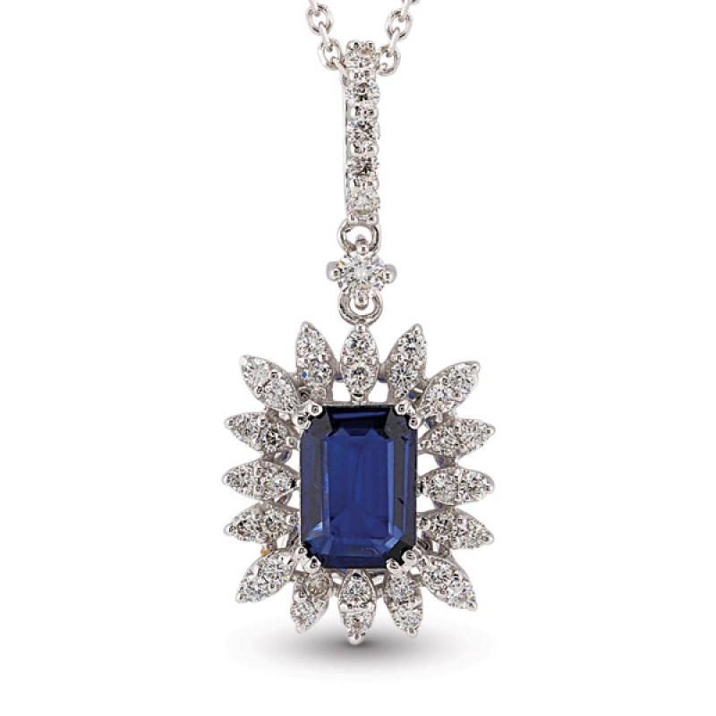 1.32 Ct Pırlanta Safir Kolye RTKL14 1.32 Ct Pırlanta Safir Kolye RTKL14