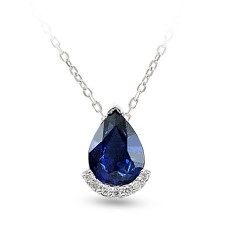 1.12 Ct Pırlanta Safir Kolye RTKL26