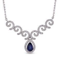 1.68 Ct Pırlanta Safir Kolye RTKL40