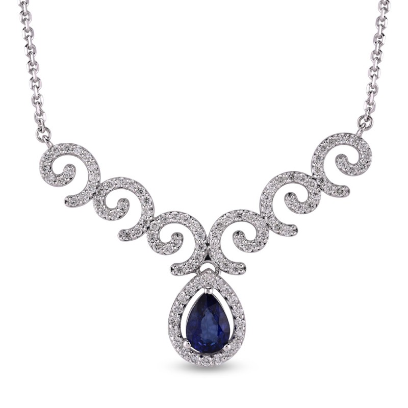 1.68 Ct Pırlanta Safir Kolye RTKL40 1.68 Ct Pırlanta Safir Kolye RTKL40