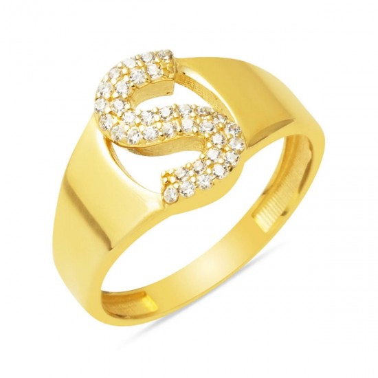 14 Ayar Altın S Harf Yüzük YZK429 14 Ayar Altın S Harf Yüzük YZK429