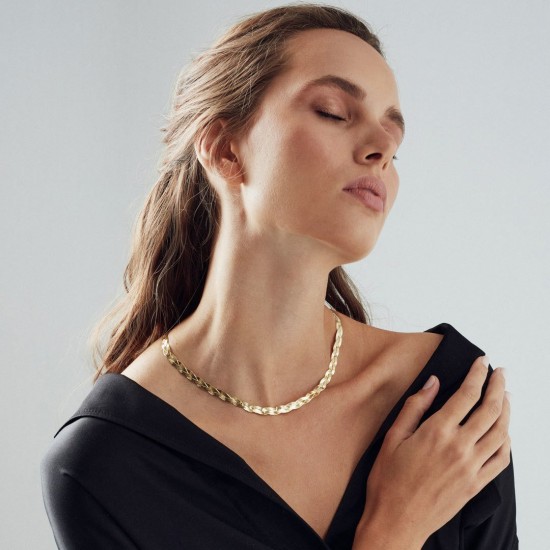 Saç Örgüsü Yassı Kolye ZKU121