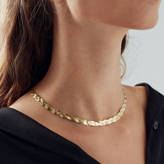 Saç Örgüsü Yassı Kolye ZKU121