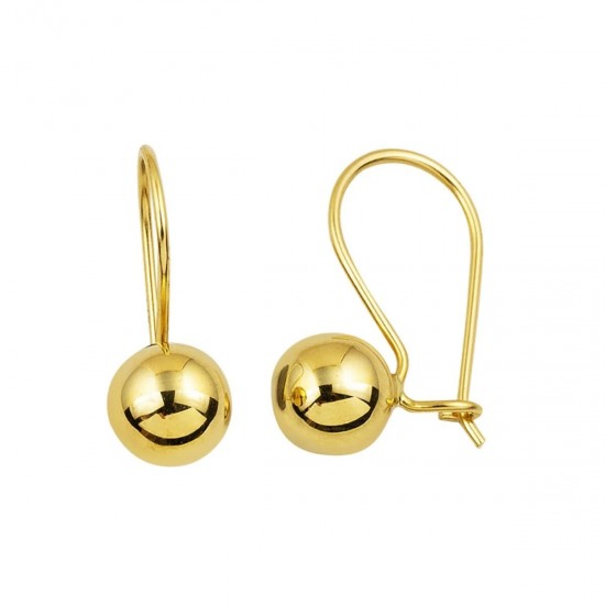 Çengelli 14 Ayar Altın Top Küpe KP130