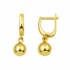 Sallantılı 14 Ayar Altın Top Küpe KP131