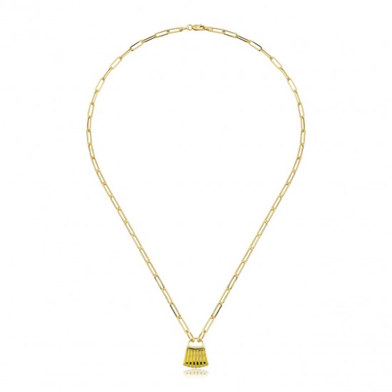 Sarı Çanta Uçlu Kolye ZKU034
