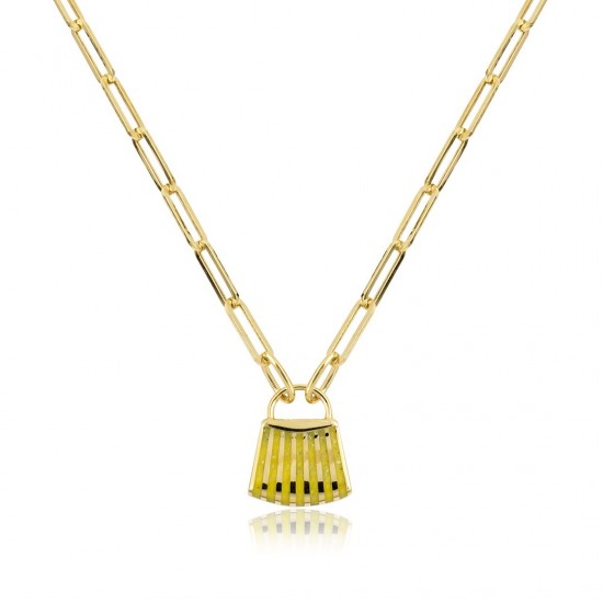 Sarı Çanta Uçlu Kolye ZKU034