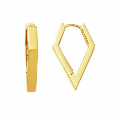 Üçgen 14 Ayar Altın Halka Küpe KP094