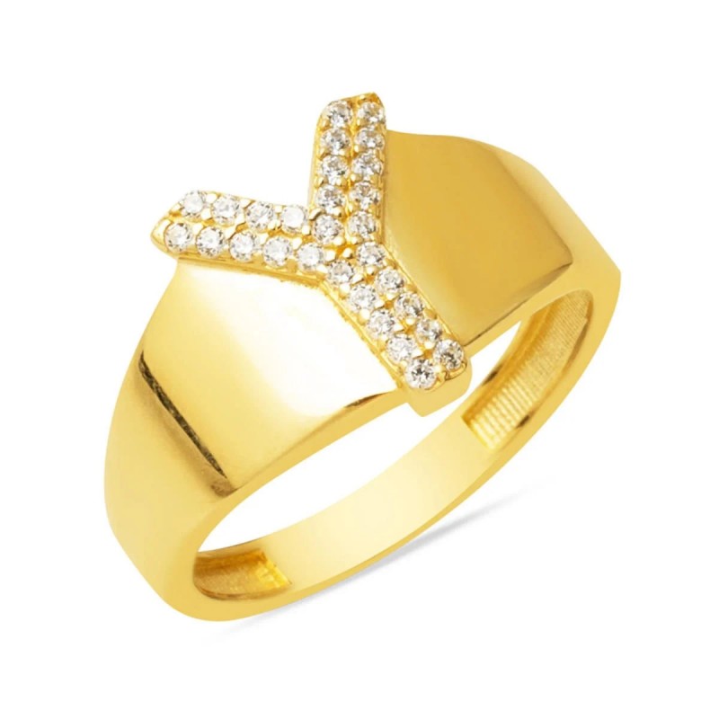 14 Ayar Altın Y Harf Yüzük YZK434 14 Ayar Altın Y Harf Yüzük YZK434