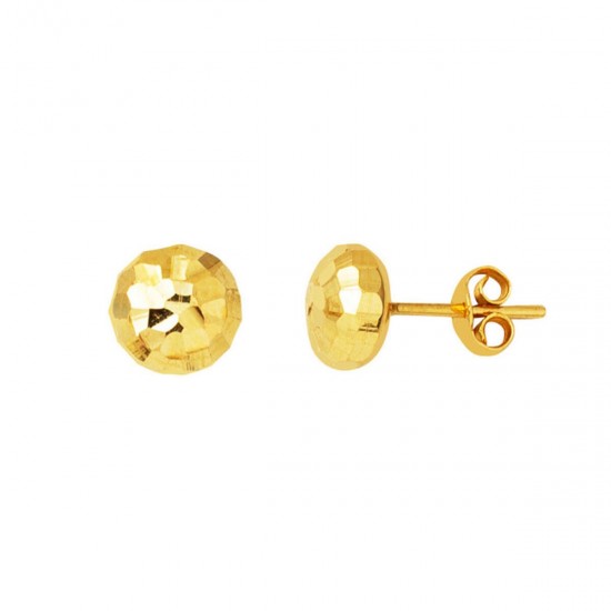 Yassı 14 Ayar Altın Top Küpe KP134