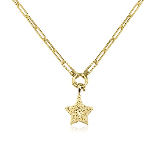 Yıldız Uçlu Zincir Kolye ZKU148 Yıldız Uçlu Zincir Kolye ZKU148